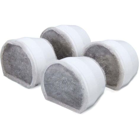 Filtre au Charbon de Rechange pour Fontaine à eau pour animaux Drinkwell en Céramique Avalon et Pagoda, 7,5 – 3,7 – 1,8 Litres, Bord de ruisseau /de mer, matériel naturel et sûr, Pack de 4