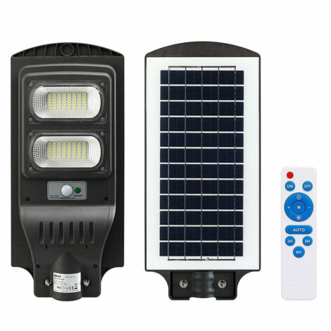 Lampione Stradale Faro Led 60w Solare Luce Esterno Sensore Movimento Telecomando