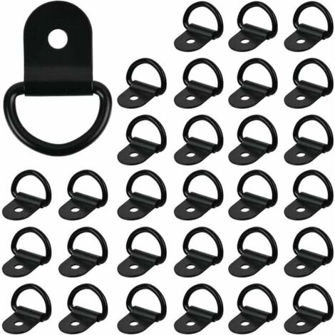 ZVD Anneaux D'arrimage 30Pcs Anneaux de Montage en D, Arrimage Anneaux D'arrimage Robuste D Crochet Camion Crochet Arrimage Anneau pour Fixation Anneaux Arrimage pour Remorque Camion Bateaux Autos,100 (1/4)