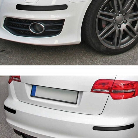 Paire De Protecteurs De Pare-chocs Spoiler Anti-chocs 52x510mm Caoutchouc Noir Autocollant Voiture