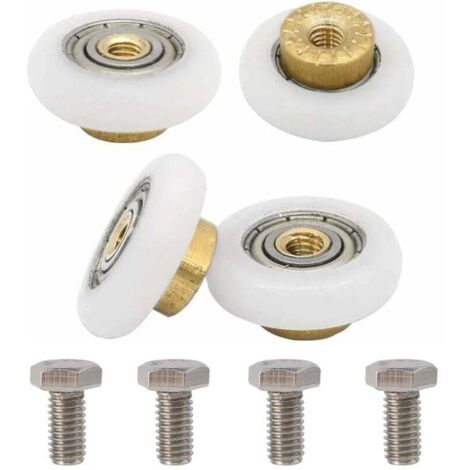 ZVD Lot de 4 roulettes de rechange pour porte de douche 19 mm de diamètre