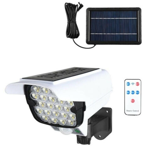 Telecamera Finta Pannello Solare Con Sensore Di Movimento 66 Led Faretto Ta113
