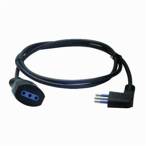 Prolunga Lineare 5 Metri Con Spina 10a 2p+t + Presa 10a 2p+t Cavo 90° Nera 83280 (1/4)