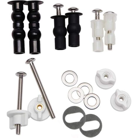 Kit de pièces de rechange pour abattant WC, vis et boulons pour abattants WC universels, charnières métalliques, boulons, vis avec fixations, caoutchouc expansible