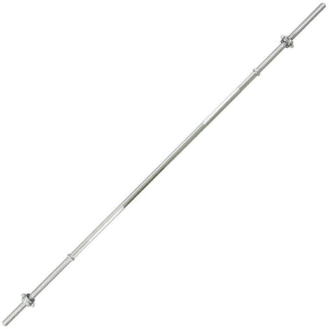 Barre D'haltère Longueur 120 Cm Antidérapante En Acier Chromé Fitness