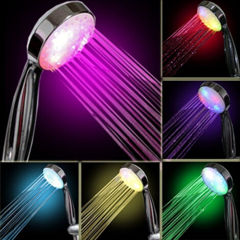 Mitigeur De Bras De Douche à Led Multicolore Pomme De Douche à Chromothérapie 7 Couleurs (1/3)