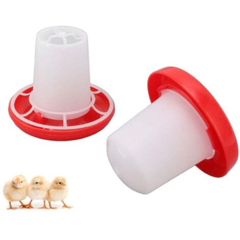 Kit de Mangeoire et Abreuvoir pour Poussins Mangeoire pour Volaille Fontaine de Volaille en Plastique Abreuvoir de Volaille (1/4)