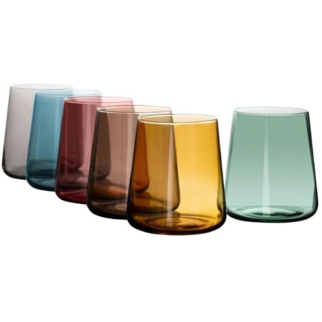 Ensemble De 6 Verres De Couleur De 380 Ml De Verre Pour L'eau Et Le Verre De Couleur Vin (1/5)
