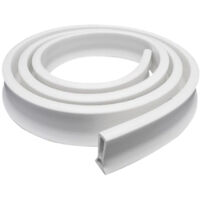 Barrera de Ducha 2 M Perfil Silicona Autoadhesivo Borde Plato Sello Plegable Anti Inundaciones para Cocina Inodoro Baño (Blanco)