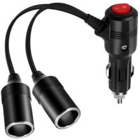 Double Prise Allume-Cigare avec Interrupteur,Distributeur Allume-Cigare,Adaptateur 12V/24V Prise Allume-Cigare,pour Voiture,Moto