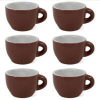 Services Set 6 Tazzine Da Caffe Tazzina Bassa In Ceramica Marrone Da Cucina