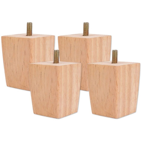 Pieds De Meuble en Bois Coniques - 4 Pièces pour Canapé, TV, Lit, Table à Manger, Sièges, Fauteuil et Meubles (6cm) (1/5)