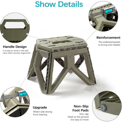 Relaxdays Tabouret pliant camping, avec poche, jusqu'à 120 kg, pliable, léger, siège plage, HLP: 39 x 29 x 35 cm, beige - Sport Relaxdays Tabouret pliant camping, avec poche, jusqu'à 120 kg, pliable, léger, siège plage, HLP: 39 x 29 x 35 cm, beige - Sport