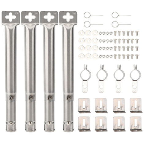 Ensemble de 4 Tubes de Brûleur en Acier Inoxydable pour Barbecue à Gaz - Réglable de 12\" à 17,5\" (1/5)