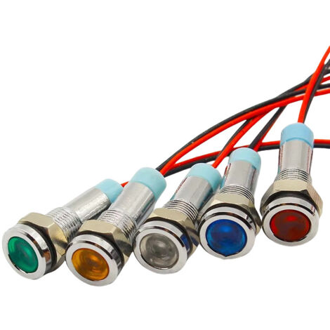 5Pcs Voyants Lumineux LED 12V 6mm LED Indicateur Ampoule pour Tableau de Bord de Voiture Camion Bateau (5Pack)