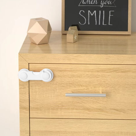 Lot De 10 Sécurités Pour Placards Et Tiroirs Bébé | Longueur Réglable 3-12cm, Colle Puissante | Protection Enfant - 12