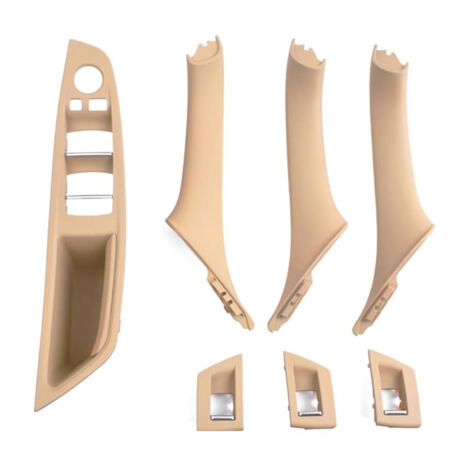 7PCS Kit poignée de porte pour BMW Série 5 F10 F11 520 530,accoudoir de fenêtre côté conducteur + poignée de porte passager+couvercles d'interrupteur de fenêtre pour 523 525 528 535 (2010-2016)-Beige