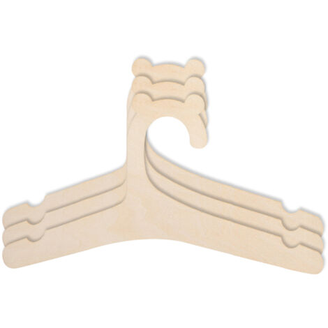 Lot de 30 cintres en bois naturel pour vêtements de bébé - Pour vêtements de bébé - Décoration pour chambre denfant (1/5)