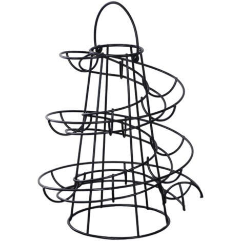 Support de distributeur dœufs en spirale en métal pour œufs de poule, support de rangement autonome en fil de fer, noir (1/5)