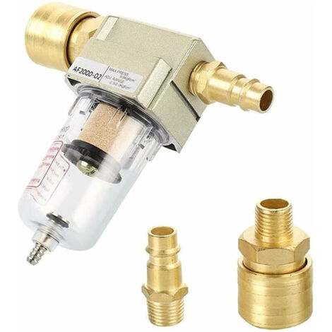 Filtre à Air Comprimé, Séparateur Deau à Air Comprimé 1/4, Séparateur D Eau Séparateur D Huile avec Raccord Rapide pour Filtre Compresseur (1/5)