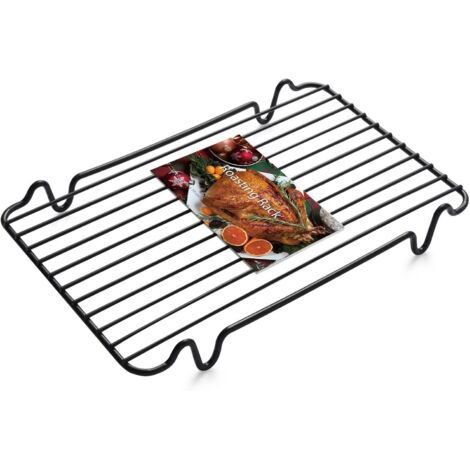 Grille de rôtissage pour dinde,insert pour rôtissage au four, pour la cuisson au four, le refroidissement et le gril,avec pieds intégrés,revêtement antiadhésif,compatible lave-vaisselle (30,5 x 19 cm) (1/5)