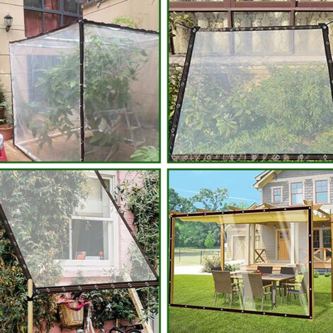 Bâche Transparente Avec œillets PVC Imperméable épaissie Bache De - 7