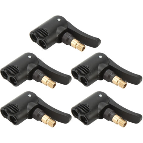 Lot de 5 embouts de pompe à air 2 en 1 pour voiture, gonflage rapide, étanches et précis, universels pour moto et vélo, indégonflables (1/5)