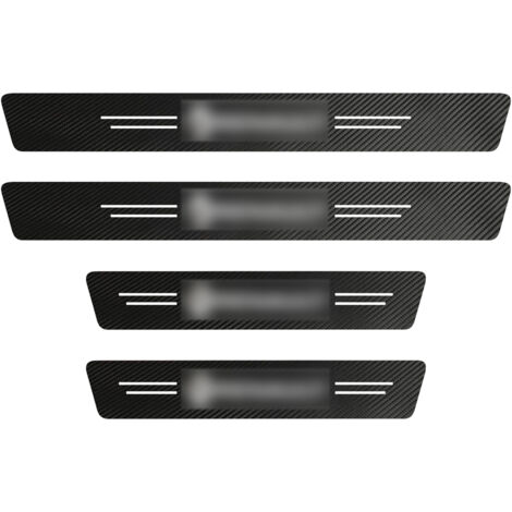 4 Pièces Protecteur de seuil Porte Voiture, Voiture avec Logo, Autocollants Protection en Fibre Carbone, taille universelle