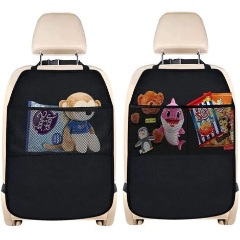 Protection Siege Voiture Enfant,2Pcs Organisateur Siege Voiture,Organiseur Protections de Sièges Arrière Voiture avec 2 Poches