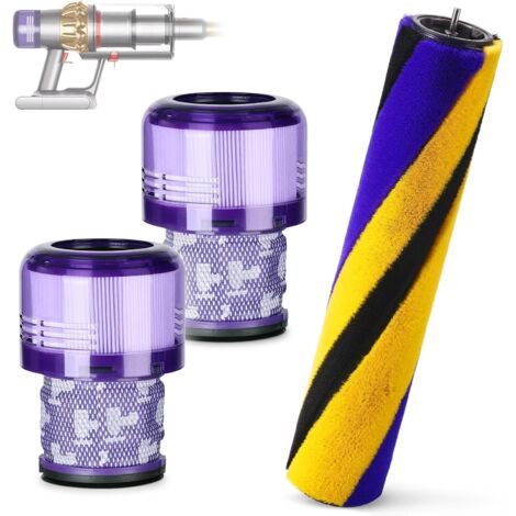 Brosse mince et flexible pour aspirateurs Dyson V15, livrée avec 2 paquets de post-filtres HEPA V15. (1/5)