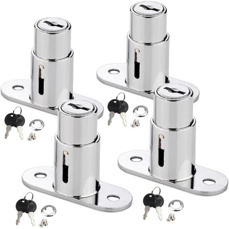 Serrure de Meuble à Porte Coulissante,serrures de tiroir en alliage de zinc pour placards, armoires, tiroirs, meubles et autres objets qui doivent être fermés (23mm,4PCS) (1/5)