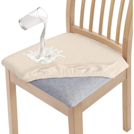 Élégants housses de chaise de salle à manger imperméables Set de 4, Coussins de chaise de salle à manger haute extensibilité Housses de protection lavables pour banquet, cuisine, fête, hôtel (1/5)
