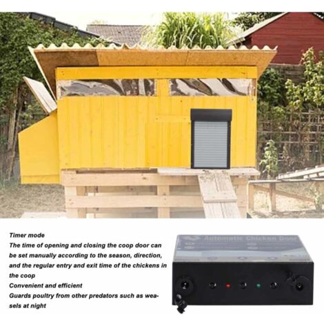 Porte Poulailler Automatique Solaire - Rideau Roulant Métal Avec Minuterie - Protection Volaille