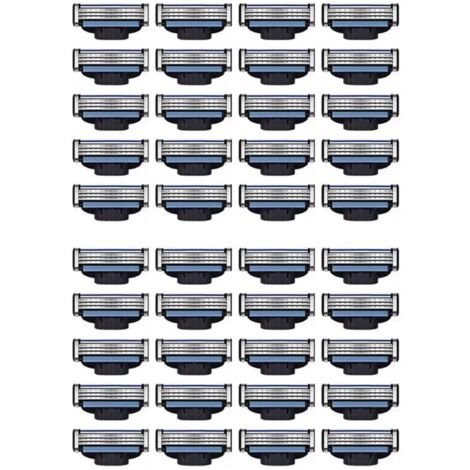 Recharges de Lames Rasoir 40 Pièces, Mach 3 Manuelles pour Lames Gillette, paquet de lames de rechange pour rasoir Mach 3