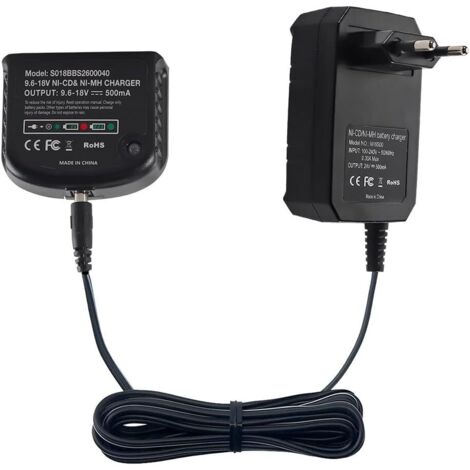Chargeur de Rechange 90556254-01 Compatible avec Black & Decker 9,6 V 12 V 14,4 V 18 V Nicad Nimh Batterie HPB18-OPE HPB18 HPB14 HPB12 HPB96 244760-00 A1718 FSB18