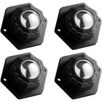 4 Pièces Roulettes pour Meubles - Universelles Adhésives 200kg Schwarz, 360° Poulie Mobile Rotative pour Charges Lourdes