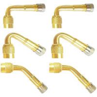 6 Pièces Pneu Valve Rallonge, 45°, 90°, 135° Extension Valve Pneu Valve de Adaptateur Raccord Prolongateur Coude, Embout de Gonflage Coudé pour Voiture Camion Moto Vélo Scooter,