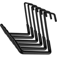 Lot de 6 crochets en S pour garage - Robuste - Double crochet mural - Outils électriques - Pour bricolage - Organisation de garage (noir)