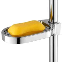 Étagère Douche sans Percage, Porte-Savon pour Barre de Douche pour Salle de Bain(Diamètre du trou d'installation 24mm)