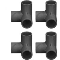 Lot de 10 raccords de tuyauterie en T à angle droit en PVC, diamètre intérieur 20 mm, noir