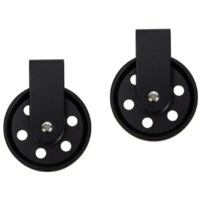 Uonlytech 2 Pièces 50mm Accessoires D'éclairage Suspension Poulie Roue Appliques Murales Noires Lampe Murale Roue En Fer Roue Rétro Corbeaux Roues De Chariot Câble Extérieur Fer Forgé