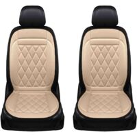 Housse de siège chauffante pour l'hiver, coussin chauffant rapide en tissu premium, 2 modes de réglage, coussin chauffant pour voiture, imitation cachemire, universel 12V(siège simple)