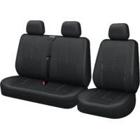 Housse de Sièges Universelles pour Camionnette Couverture de Siège de Camion, Ensemble De Housses 1+2 Faux Cuir pour Le siège Avant de conducteur de Van et Le siège Double de Passager Protection