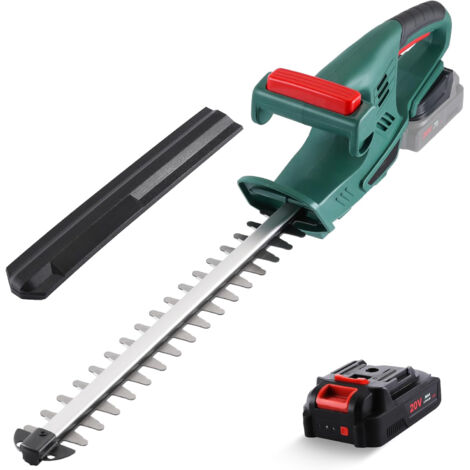 Taille-Haie à Batterie, Taille Haie Electrique avec Batterie 2.0Ah, Lame Double Action de 45 cm, 14 mm Écartement des Dents, Taille-Haies sans Fil 20 V, Idéal pour Les Haies Hautes