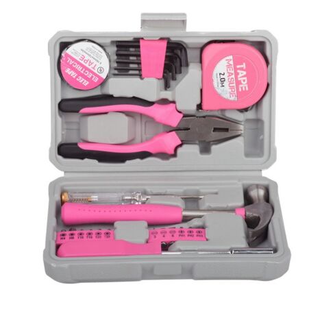 Hi-Spec Kit d'Outils DIY 24pc Rose pour Femmes. Petite Boîte à Outils Idéale pour Débutantes, pour la Maison & le Bureau (1/5)