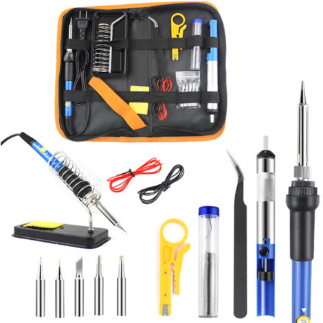 Fer à souder et dessouder électrique Kit complet Irons soudure électronique kit de soudure plastique fil d’étain Outil 60W Température réglable module (1/5)