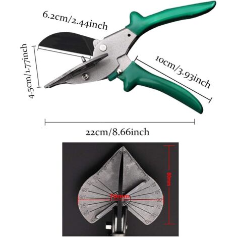 Cisaille Multi-Angle Pour Goulottes Et Tringles 0°-135° - Outil De Coupe Précis TOPINCN Avec Lame Inox
