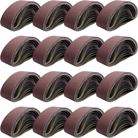 Bandes abrasives 533x75, 40/80/120/150/240/400 (deux pièces chacune), adaptées aux ponceuses à bande, utilisées pour le meulage, le limage, l'affûtage et le détartrage (16 pièces)