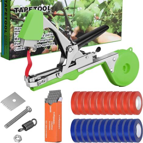Machine à Attacher Les Plantes,Fourni avec 10 000 Clous et 20 Rouleaux de Ruban Adhésif de Couleur,Pince Attache Tomate,Attache Plante Grimpante, Concerner Jardin Fruits Légume Fleurs Vigne
