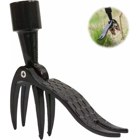 Outils Couteau Desherbeur Manuel de Jardin, Outillage Griffe Arrache Mauvaises Herbes de Jardinage, Outil à Main à Désherbeur avec 4 Griffes, Extracteur de Mauvaises Herbes pour Pissenlit (1/5)